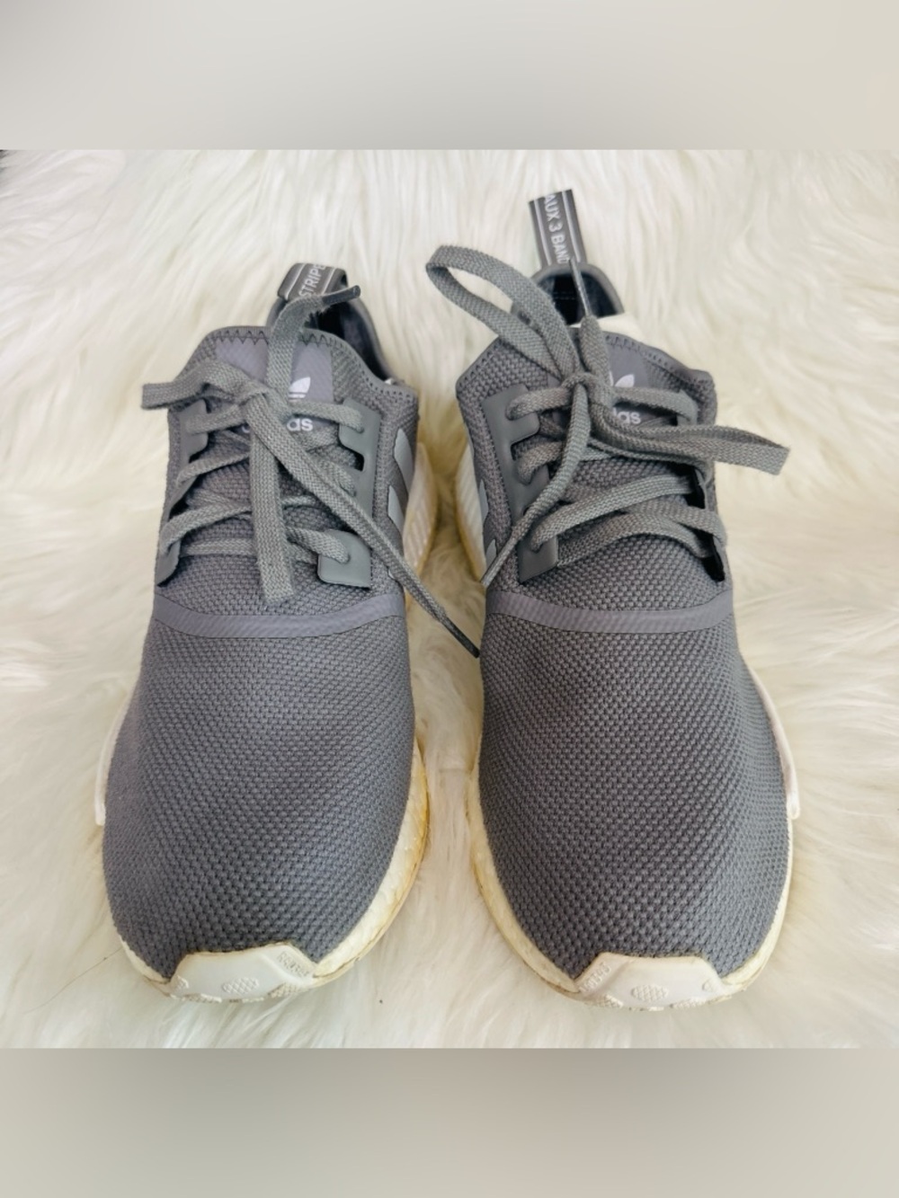 adidas Charcoal Gray Knit Running Shoes